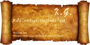 Károlyi Gothárd névjegykártya